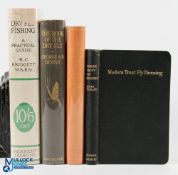 4 Period Fly Fishing Books, to include Modern Trout Fly Dressing Roger Wooley 1950, Fly Leaves
