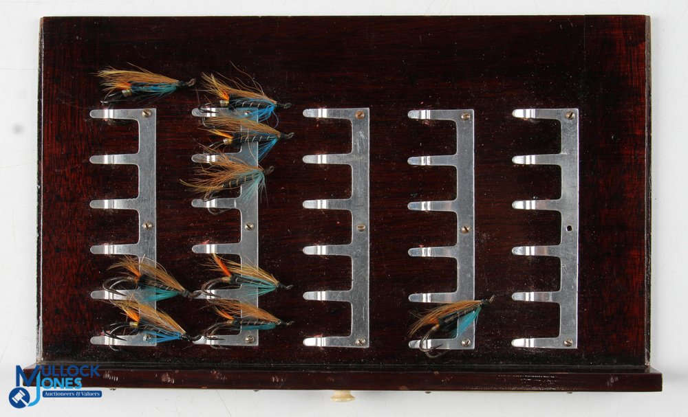 A scarce and fine Hardy "The Unique" salmon fly cabinet - mahogany rectangular cabinet with fall - Image 9 of 16