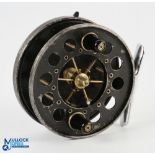 Allcocks Redditch "The Aerial" centre pin trotting alloy reel 3 5/8" caged 6 spoke spool, spoke