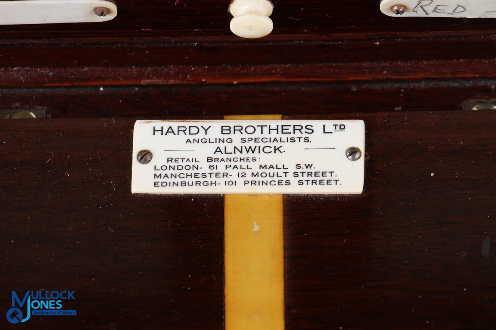 A scarce and fine Hardy "The Unique" salmon fly cabinet - mahogany rectangular cabinet with fall - Image 12 of 16