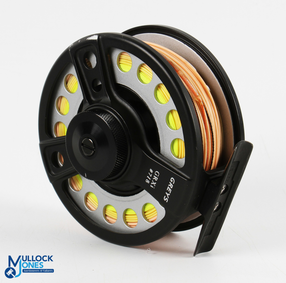 Greys Alnwick GRXi alloy cassette trout fly reel with 3 spare cassettes 3 7/8" spool, 2 screw latch, - Image 3 of 3