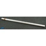 Hardy Alnwick alloy rod tube with alloy cap and canvas adjustable strap, 5" x 2 ½" dia, stamped