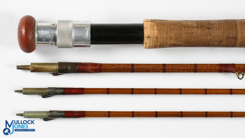 Hardy Alnwick "The Gold Medal" palakona split cane trout fly rod E 9104, 10' 6" 3pc with spare tip - Image 3 of 4