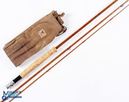 Hardy De-Luxe Palakona 9ft 3 piece split cane trout fly rod E57948, alloy uplocking reel seat, agate