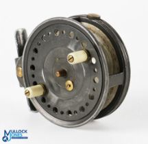 Wallace Watson unusual Walker Bampton 4" alloy drum casting reel with interesting pivoting foot