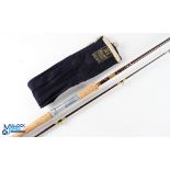 Hardy Fibalite Spinning 7/8lb, 8' 2 piece hollow glass spinning rod, guides whipped green, tipped