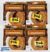 4x Royal Wulff Products BB3F bamboo spec two tone fly lines, unused I original box (4)