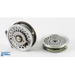 Hardy Bros "Marquis 8/9" multiplier alloy trout fly reel with spare spool, 3 5/8" spool with 2 screw