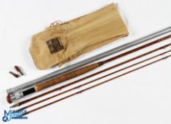 Hardy Alnwick "The Gold Medal" palakona split cane trout fly rod E 9104, 10' 6" 3pc with spare tip