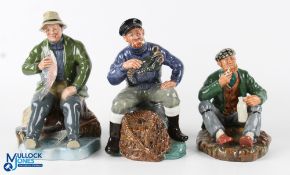 3x Royal Doulton, Staffordshire porcelain figures, The Lobster Man No. HN2317, a Good Catch No.