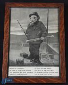 Sewell Collins Humorous Fishing Print 'Behold the Fisherman', a good vintage print mounted and