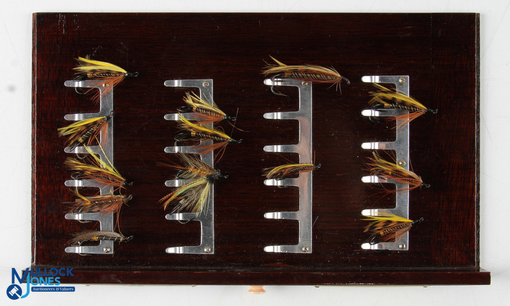 A scarce and fine Hardy "The Unique" salmon fly cabinet - mahogany rectangular cabinet with fall - Image 6 of 16