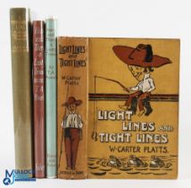 4 Period Fishing Books - Light Lines and Tight Lines Book W Carter Platts 1st edition, pictorial