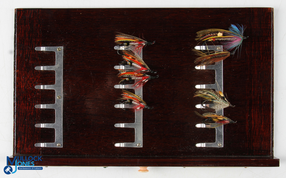 A scarce and fine Hardy "The Unique" salmon fly cabinet - mahogany rectangular cabinet with fall - Image 3 of 16