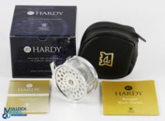 Hardy Bros "Bougle" Mk VII alloy trout fly reel, LHW No J38378, 3 ¼" spool with polished handle,