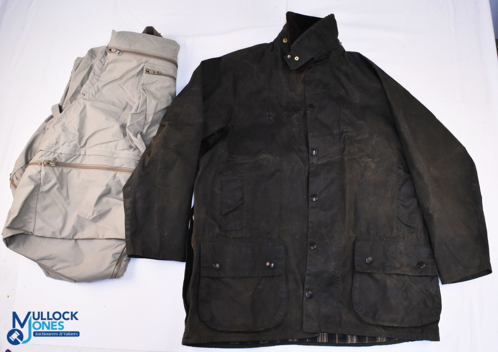 Barbour Beaufort Wax Jacket size 40", in good used condition, plus an England's Fly Fishers - Image 2 of 2