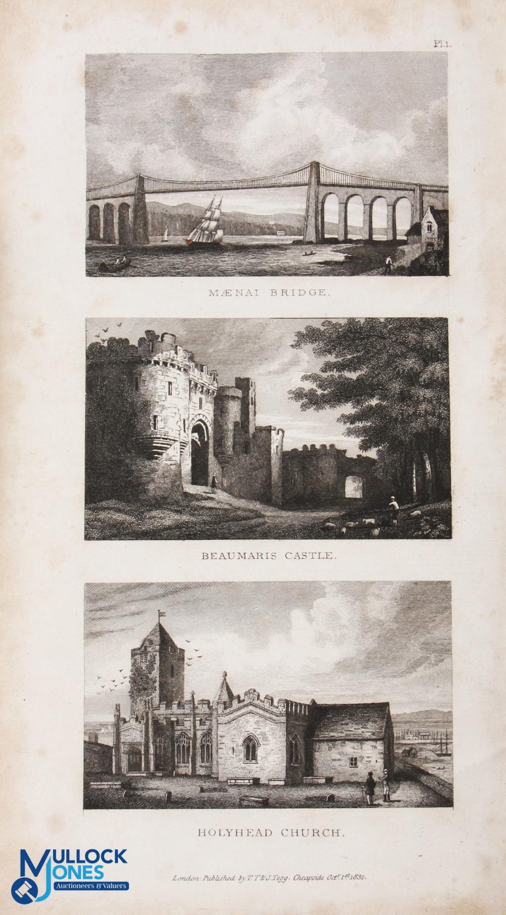 Scenes In North Wales, by G N Wright 1833 - 160 page book with 36 engraved views - also detailing - Image 2 of 3