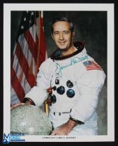 NASA - James Mcdivitt - Apollo 9 colour 10x8 showing him seated in space suit signed across the