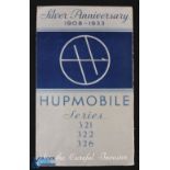 Hupmobile Silver Anniversary Brochure 1908-1933- Sales Brochure 10 page fold out brochure