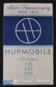 Hupmobile Silver Anniversary Brochure 1908-1933- Sales Brochure 10 page fold out brochure