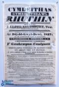 The Welsh Society of Ruthin 1827 large printed Poster - advertising the Annual Ring Festival to be