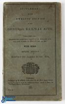 1868 Supplement to General Railway Acts, 2nd edition James Big with index paperback book