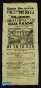 Fine Early Historic American Railway Poster 1853 - New York, Buffalo & Erie Railroad 1853. Has