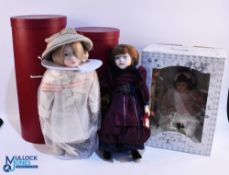 Porcelain Doll Collection, to include - a Seymour Mann collector doll, 2x H Samuel Christmas 2000