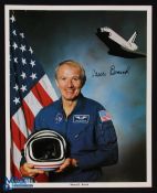 NASA - Vance Brand - Space Shuttle colour 10x8 showing him standing signed across the image