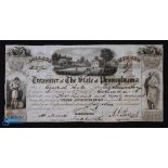 School Appropriation Fees Illustration- Jacobson in Pennsylvania, United States 1843- Fine
