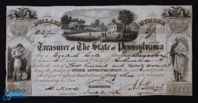 School Appropriation Fees Illustration- Jacobson in Pennsylvania, United States 1843- Fine