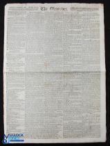 Cape of Good Hope Settlement 1820 - Original issue of The Observer newspaper Dec 1820, containing