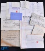 Wills bundle of approx. six ms wills - mostly 19th c on parchment, earliest from 1814, with a