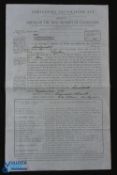 Compulsory Vaccination Certificate Wakefield 1860. Detailed black printing with manuscript