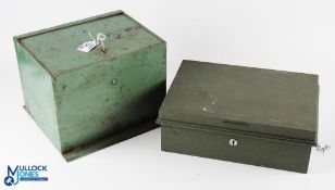 Heavy Metal Floor Safe, with 2 keys plus a metal deed box made by Chatworth Milner, wall safe size #