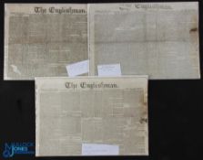 Australia - New South Wales & Van Dieman's Land 1824 - 3x original issues of The Englishman, a