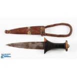 West Africa Tribal Arm Dagger, c. 19th/20th Century with shaped handle plus sheath and arm mount,