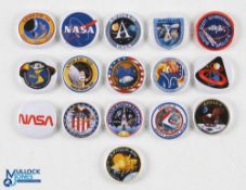 NASA - Badges group of approx. 15 lapel badges commemorating various NASA missions
