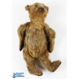 1906-1920 Early 13 Steiff Golden Brown Mohair Bear, with button eyes, voice box inoperable, the body