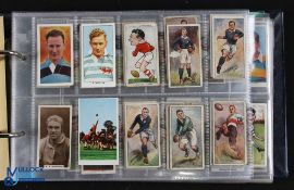 Rugby Cigarette Card Collection (229): Neatly sleeved and ordered in leatherette album, some 230