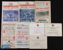 1930s-1950s England Rugby Programmes/Invites (8): Invite Cards (two to Don White) for after-Welsh