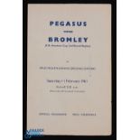 1960/61 FA Amateur Cup 2nd round replay Pegasus v Bromley 11 February 1961 at Iffley Road, Oxford, 4