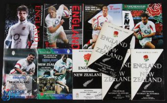 1964-2010 England v NZ Rugby Programmes (10): Home clashes against the old rivals from 1964, 67, 73,
