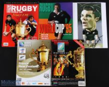 RWC 1995, 2007 & 2011 Selection inc signed Art (5): The huge official overall souvenir programme,