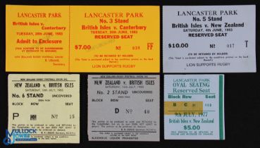 1977/1983 British & I Lions in NZ Rugby Tickets (5): Stand Tickets for Christchurch tests, July 1977