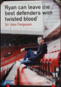 Large poster of Ryan Giggs (with tribute by Alex Ferguson) signed by Ryan Giggs; fair. (1)