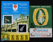 1986 New Zealand Cavaliers in S Africa Test Rugby Programmes (2): Third and fourth test programmes