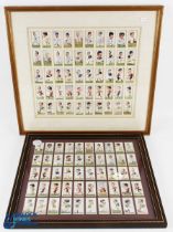 1920s Framed Rugby Cigarette Card Set Displays (2): Classic examples, one 21" x 18.5" & double