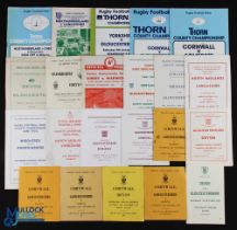 1948-1982 County Champs Semis & Rounds Rugby Programmes (22): Semis Surrey-Warks 1965, N'berland-