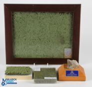Football Collectables Memorabilia of artificial Pitch Astro Pitch and brick fragment, from the